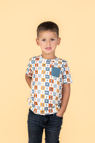 WILD WEST CHECKERS DREAM POCKET TEE