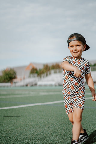 CHECKERED FOOTBALL DREAM SHORT SET