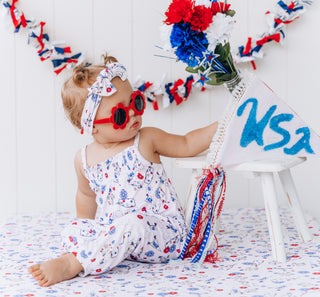 LITTLE MISS USA DREAM SMOCKED JUMPSUIT