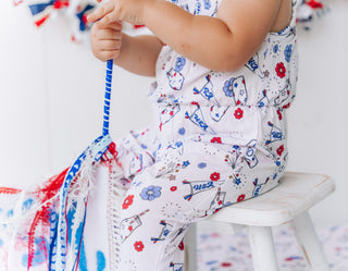 LITTLE MISS USA DREAM SMOCKED JUMPSUIT