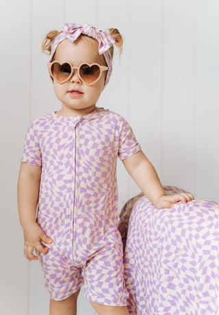 PLUM WAVY CHECKERS DREAM SHORTIE