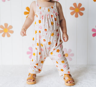 YIN YANG DAISIES SMOCKED JUMPSUIT