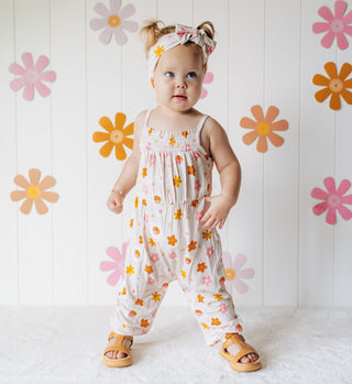 YIN YANG DAISIES SMOCKED JUMPSUIT