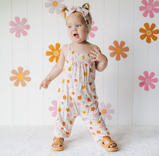 YIN YANG DAISIES SMOCKED JUMPSUIT