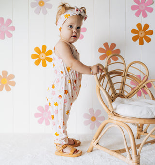 YIN YANG DAISIES SMOCKED JUMPSUIT