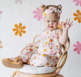 YIN YANG DAISIES SMOCKED JUMPSUIT