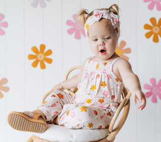 YIN YANG DAISIES SMOCKED JUMPSUIT