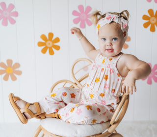 YIN YANG DAISIES SMOCKED JUMPSUIT