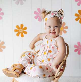 YIN YANG DAISIES SMOCKED JUMPSUIT