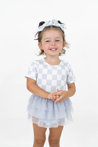 CLOUDY CHECKERS DREAM TUTU BODYSUIT DRESS