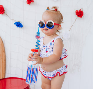 LITTLE MISS USA DREAM RUFFLE TWO PIECE SWIM SUIT