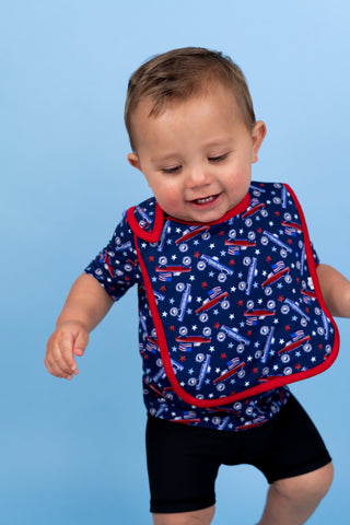 HOME OF THE FREE CHECKERS DREAM BABY BIB (PACK)