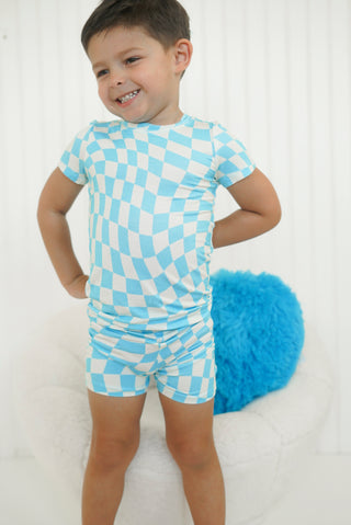 OCEAN WAVES CHECKERS DREAM SHORT SET