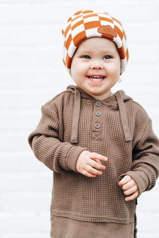 COPPER CHECKERS DREAM BEANIE