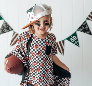 CHECKERED FOOTBALL DREAM POCKET TEE