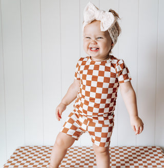 COPPER CHECKERS DREAM SHORT SET