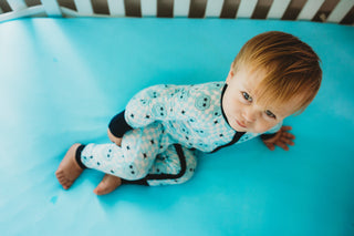 AQUA BLUE DREAM CRIB SHEET