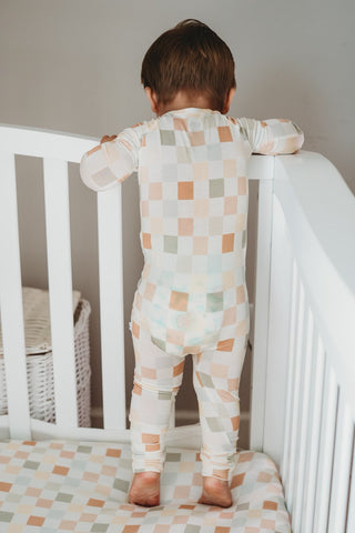 MUTED CHECKERS DREAM ROMPER