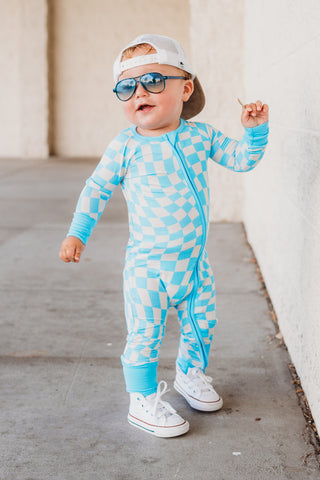 OCEAN WAVES CHECKERS DREAM ROMPER