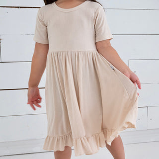 OAT RIB DREAM RUFFLE DRESS