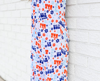 GROOVIN' USA DREAM SMOCKED JUMPSUIT