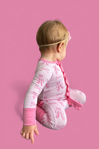 BALLET BOW BLISS DREAM RUFFLE ROMPER