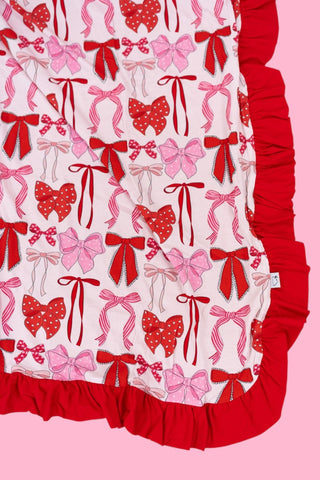 BE MINE BOWS DREAM RUFFLE BLANKET