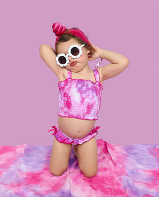 CANDY CLOUDS DREAM SMOCKED TWO PIECE SWIM SUIT