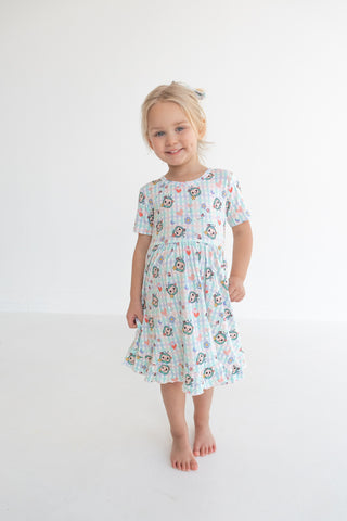 CoComelon x Dream Big Little Co SPRINGTIME MELON SHORT SLEEVE DREAM RUFFLE DRESS