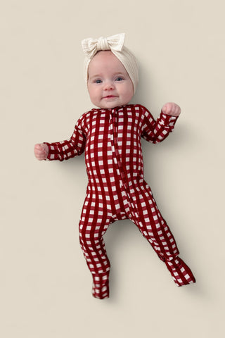 PEPPERMINT PLAID DREAM ROMPER