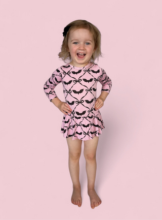 BATTY BOWS LONG SLEEVE DREAM BODYSUIT DRESS