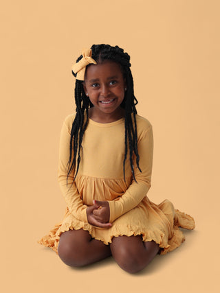 HONEY RIB DREAM RUFFLE DRESS