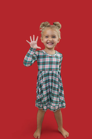 MERRY TARTAN DREAM RUFFLE DRESS