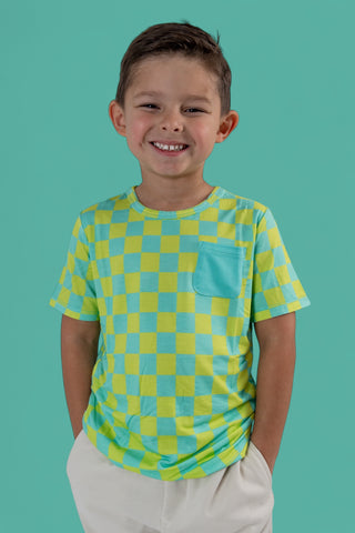 BE BOLD CHECKERS DREAM POCKET TEE