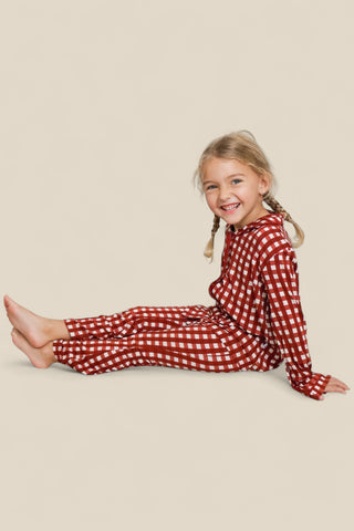 PEPPERMINT PLAID DREAM GIRL'S FLARE SET