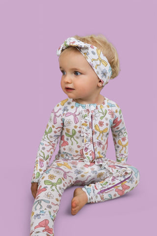 BOW GARDEN DREAM RUFFLE ROMPER