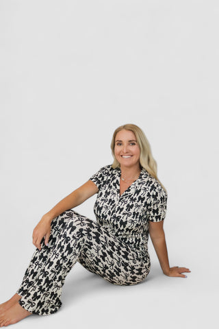 NEUTRAL BOWS SHORT SLEEVE WOMEN'S RELAXED FLARE DREAM SET