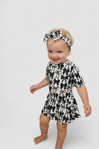 NEUTRAL BOWS DREAM BODYSUIT DRESS