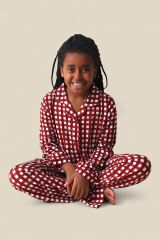 PEPPERMINT PLAID DREAM GIRL'S FLARE SET