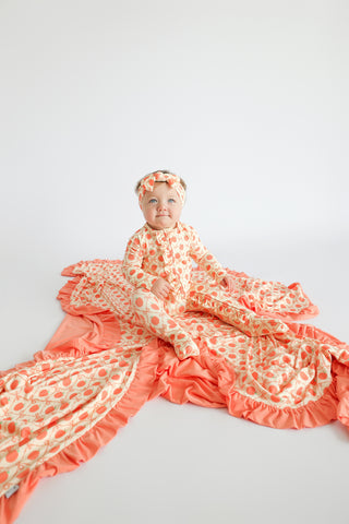 PEACH PERFECT BOWS DREAM RUFFLE ROMPER