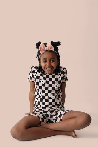 RETRO DAISY CHECKS DREAM SHORT SET