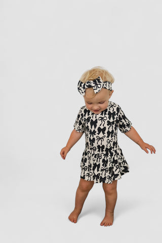 NEUTRAL BOWS DREAM BODYSUIT DRESS