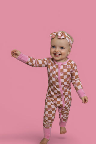 EXCLUSIVE SUNSET BEACH CHECKERS DREAM ROMPER