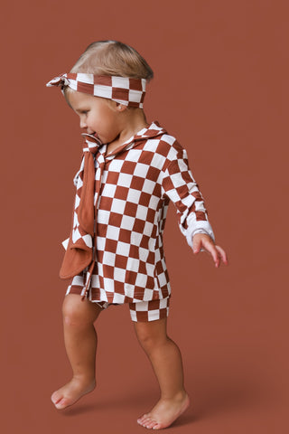 COPPER CHECKERS GIRL'S DREAM GOWN