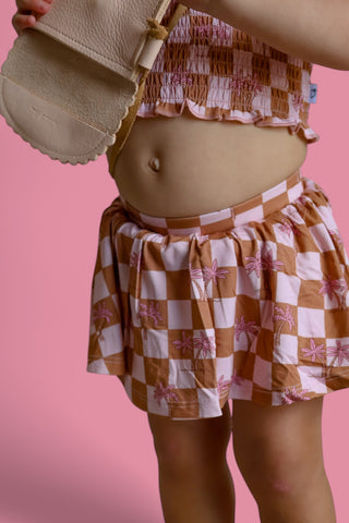 EXCLUSIVE SUNSET BEACH CHECKERS DREAM SMOCKED SKORT SET