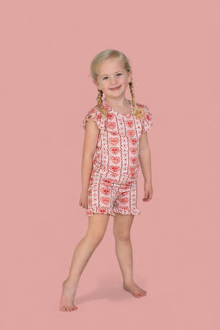 CANDY HEARTS DREAM RUFFLE SHORT SET