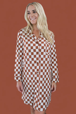 COPPER CHECKERS WOMEN'S DREAM GOWN