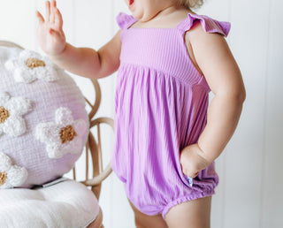 PURPLE RIB DREAM BUBBLE ROMPER