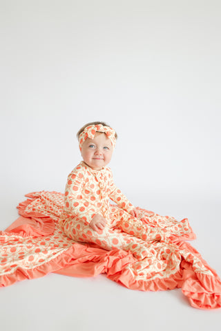 PEACH PERFECT BOWS DREAM RUFFLE ROMPER