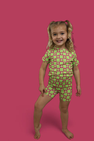 WILD DAISY CHECKERS DREAM SHORT SET